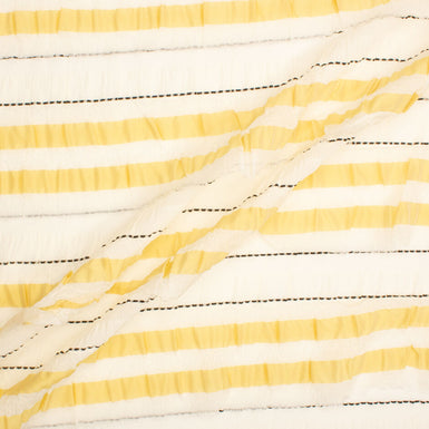 Yellow Striped Pure Silk 'Frilles'