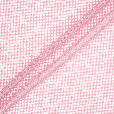 Baby Pink Grid Guipure Lace