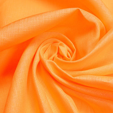 Bright Orange Plain Pure Linen