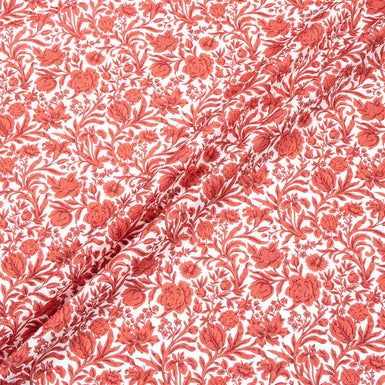 Red Floral Printed 'Sambourne' Liberty Tana Lawn