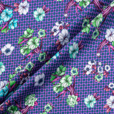 Floral & Geo Printed Violet Luxury Cotton