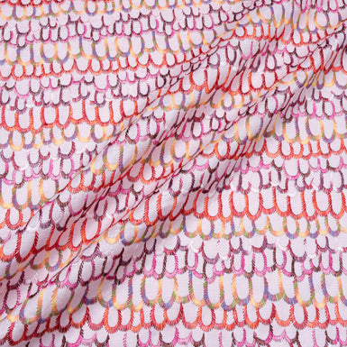 Multi-Coloured Embroidered Pink Handkerchief Linen