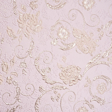 Gold Floral on Candy Pink Cloqué