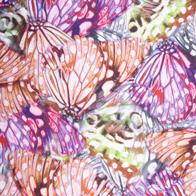 Butterfly Wing Printed Poly & Silk Blend Mikado
