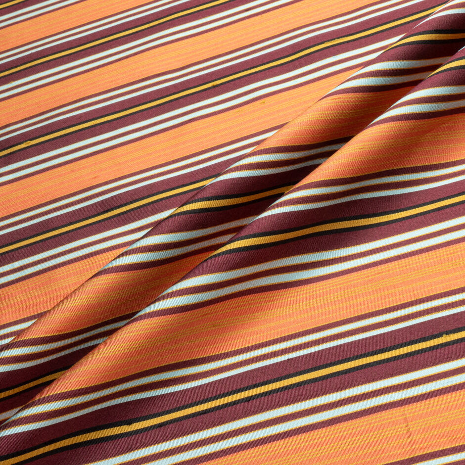 Multicolor Striped Silk Shantung 114 Fabric