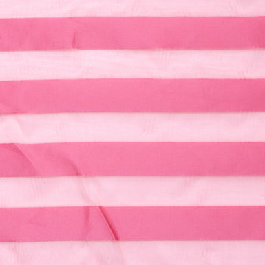Candy Pink Satin & Organza Wide Striped