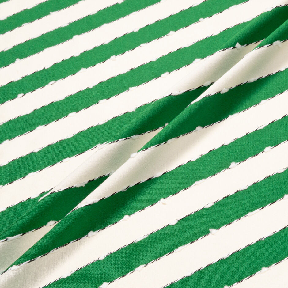Olive Green 262 Striped Silk Shantung main image 1