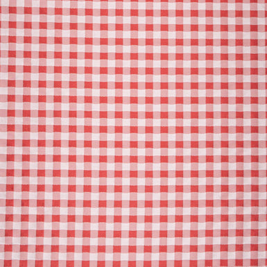 Rich Red & White Gingham Mikado