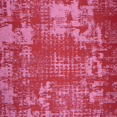 Pink & Cherry Red Two-Tone Abstract Brocade