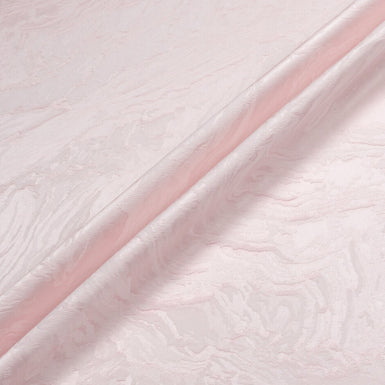 Pastel Pink Abstract Jacquard Microfibre Crêpe