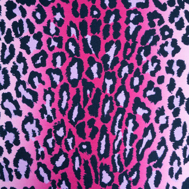 Multi Pink & Black Animal Printed Silk Twill