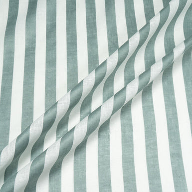 Khaki & Off-White Thick Striped Lightweight Cotton