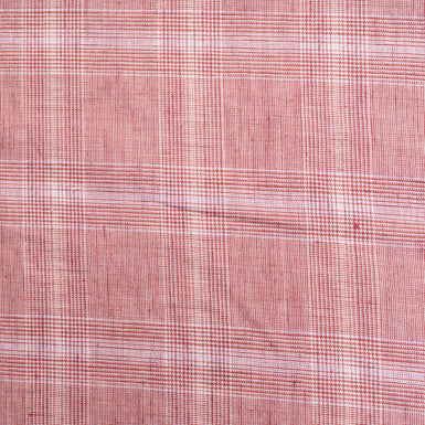 Red & White Checkered Cashmere & Silk Blend Suiting