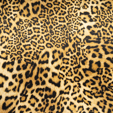 Large Golden Brown & Black Leopard Printed Silk Satin (A 2m Piece)
