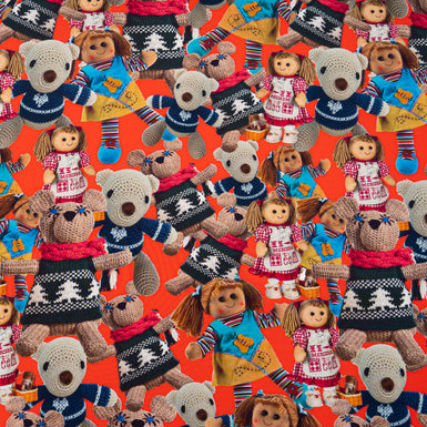 Dolls & Teddy Bears Printed Pure Silk