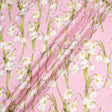 White Snow Drop Printed Candy Pink Silk Jacquard