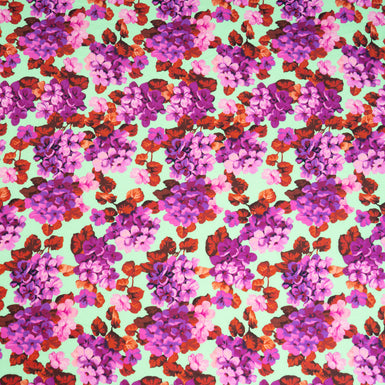 Busy Pink & Red Floral Printed Mint Green Pure Cotton