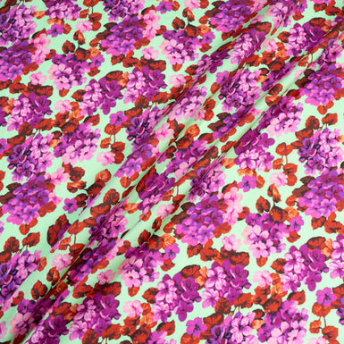 Busy Pink & Red Floral Printed Mint Green Pure Cotton