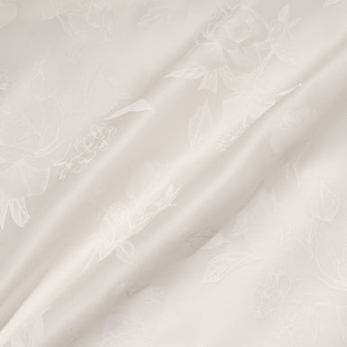 White Rose Vision Printed Ivory Double Silk Organza