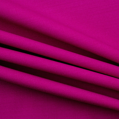 Magenta Pink Stretch Wool Gaberdine