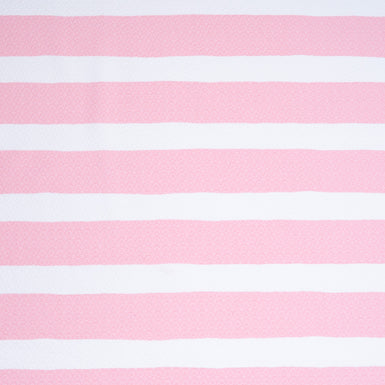 Pink & White Candy Striped Cotton Piqué