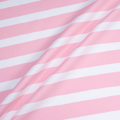 Pink & White Candy Striped Cotton Piqué