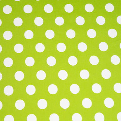White Spotted Bright Lime Green Pure Cotton