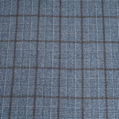 Blue & Brown Checkered Pure Wool Suiting