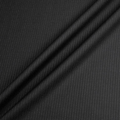 Black Pinstriped Super 120's Pure Wool Suiting