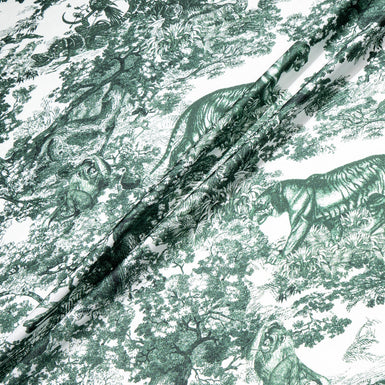 Green Tiger in the Wild Printed Silk Twill (A 1.85m Piece)