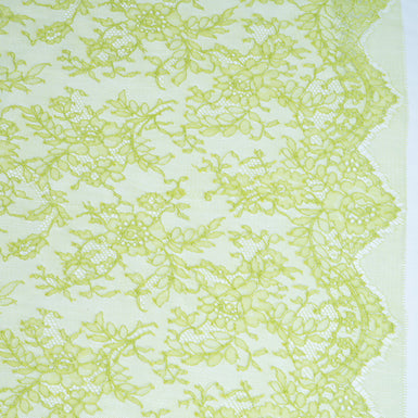 Lime Green Floral Chantilly Lace (A 2.70m Piece)