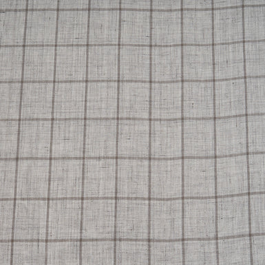 Beige Checkered Soft Oatmeal Pure Linen