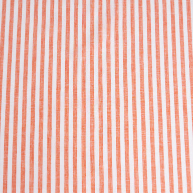 Orange & White Striped Pure Linen (A 1.70m Piece)