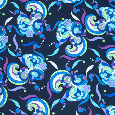 Patterned Midnight Blue Printed Luxury Cotton
