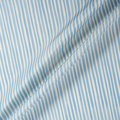 Baby Blue 'Striped' Pure Silk Cream Faille