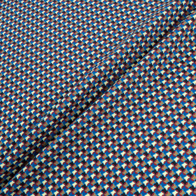 Brown, Blue, Black Geo Printed Luxury Cotton (A 2.20m Piece)
