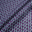 Midnight Blue & Pink Floral Geometric Printed Linen