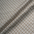 Brown Geometric Printed White Linen
