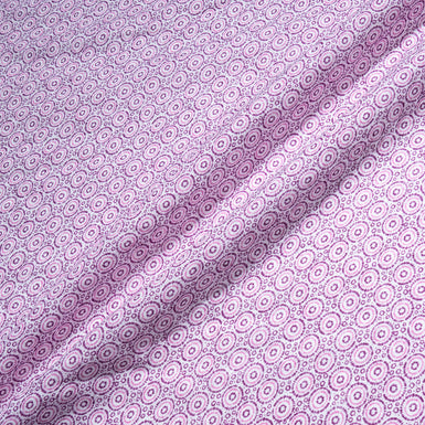 Pink & Purple Geometric Circle Printed Linen