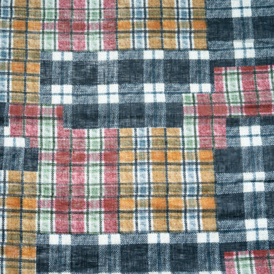 Multi-Coloured Tartan Printed Linen
