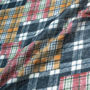 Multi-Coloured Tartan Printed Linen
