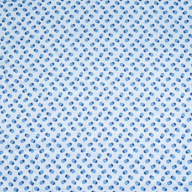Blue Two-Tone Geometric Spot Printed Linen