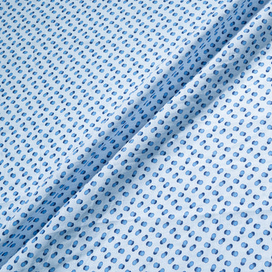 Blue Two-Tone Geometric Spot Printed Linen