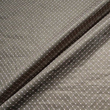 Diamond Embroidered Mid Brown Linen