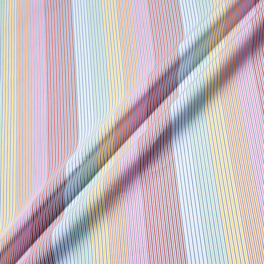 Multi-Coloured Pinstriped Pure Cotton