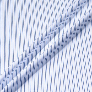 Royal Blue Double Striped Pure Shirting Cotton