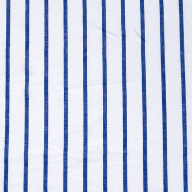 French Blue Striped Pure Linen Shirting