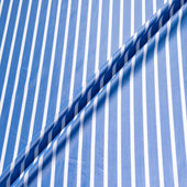 Thick White Striped Blue Superfine Silk Blend Shirting (A 3m Piece)