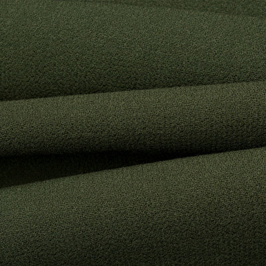 Dark Moss Green Double Wool Crêpe
