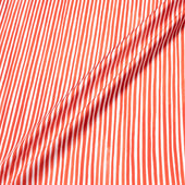 Ruby Red & White Striped Pure Silk Twill (A 1.80m Piece)